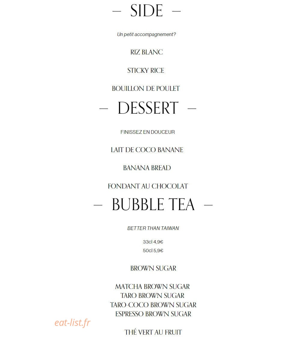 Chatuchak Street Food — carte page 2