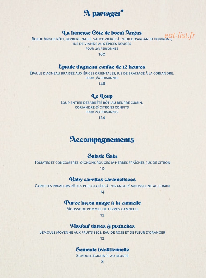 Chez Gala — carte page 4