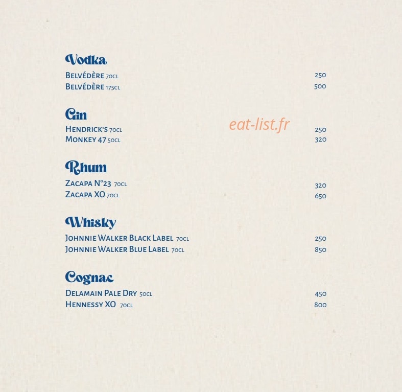 Chez Gala — carte page 14