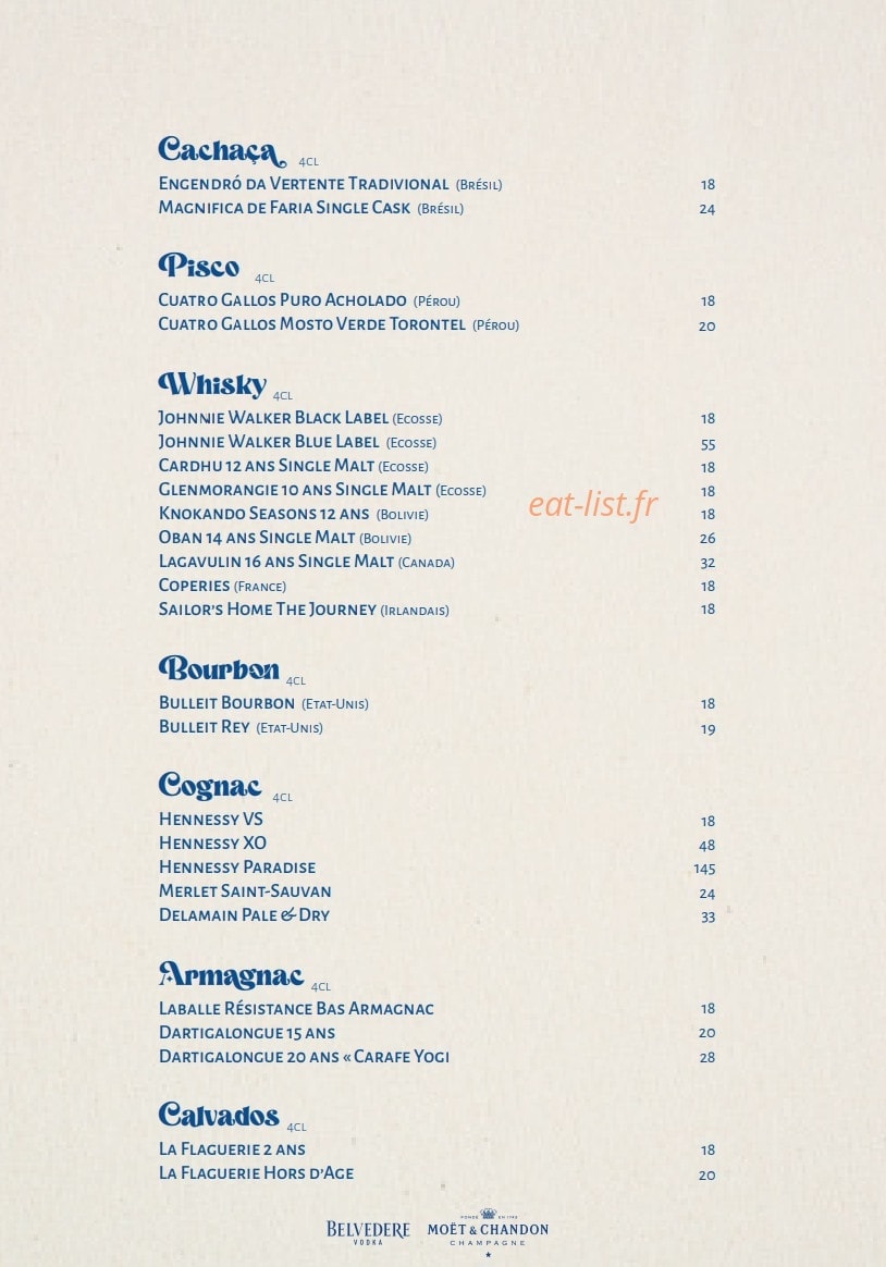 Chez Gala — carte page 16