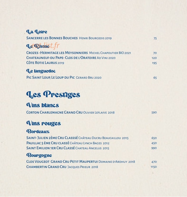 Chez Gala — carte page 11