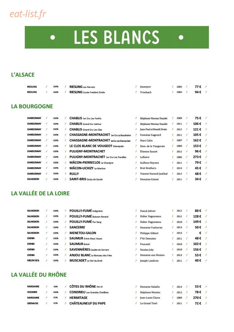 Chez Monsieur — carte page 6