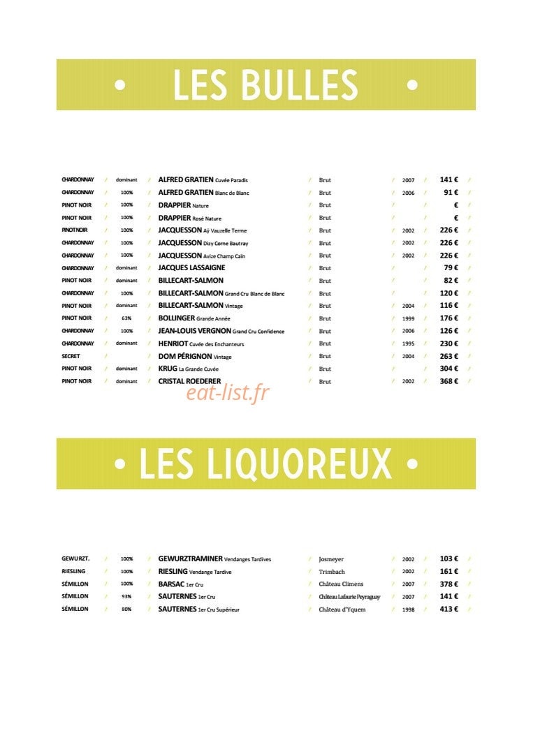 Chez Monsieur — carte page 4