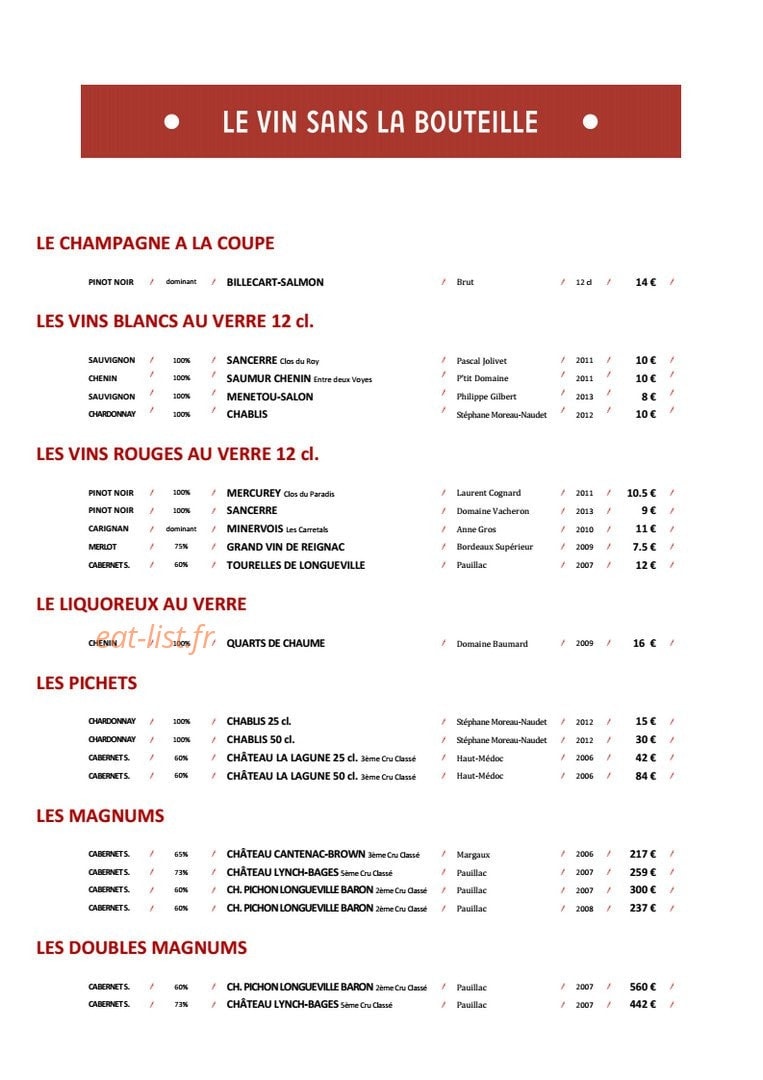 Chez Monsieur — carte page 3