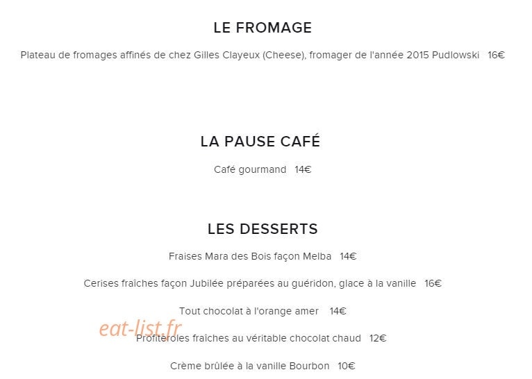 Chez Monsieur — carte page 2