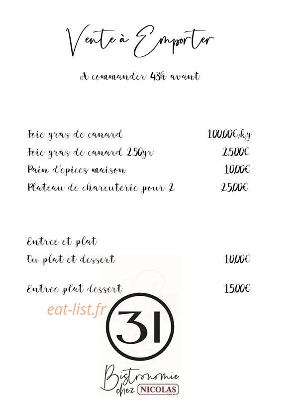 Chez Nicolas — carte page 1