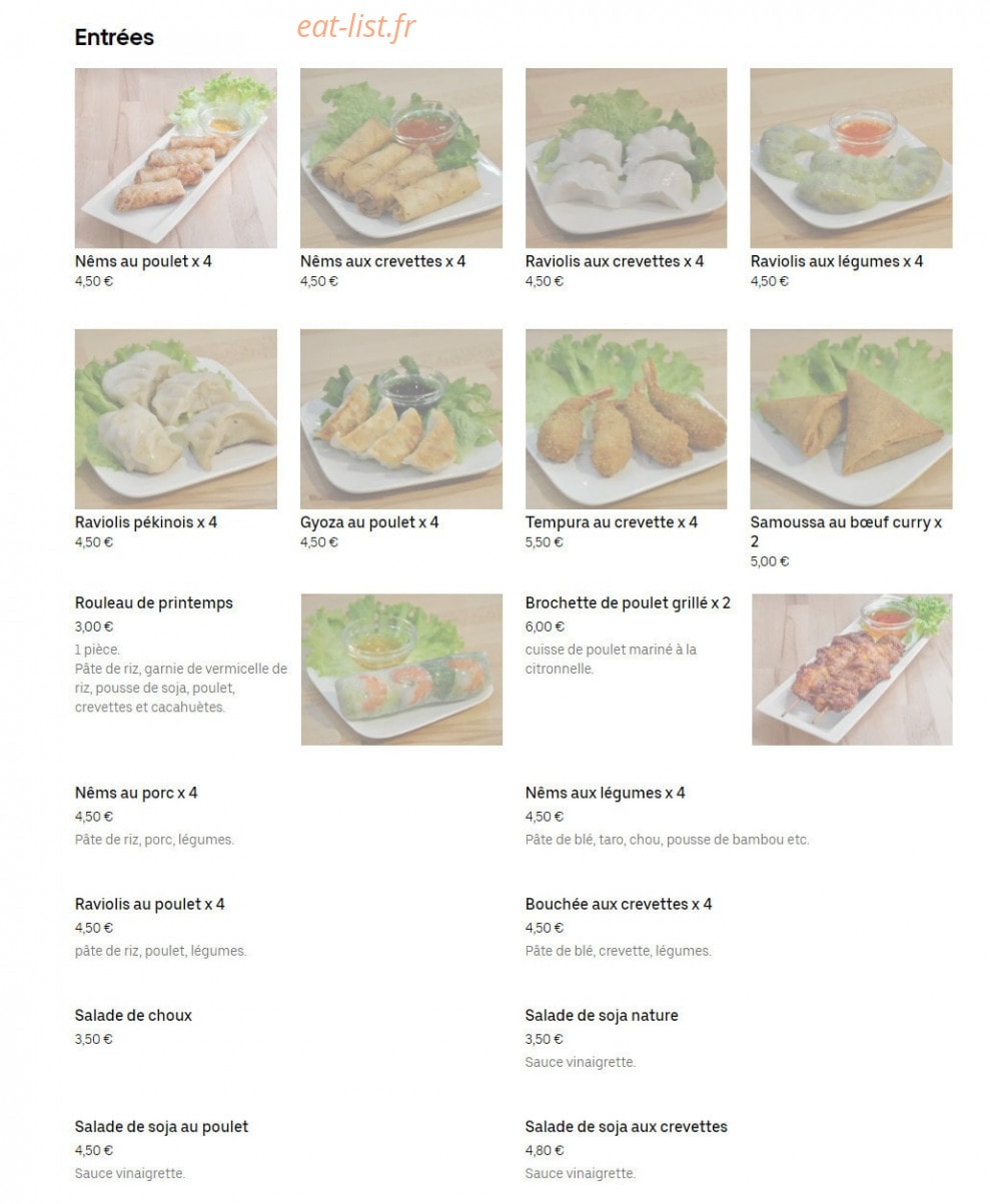 Chez Yi Yi — carte page 2