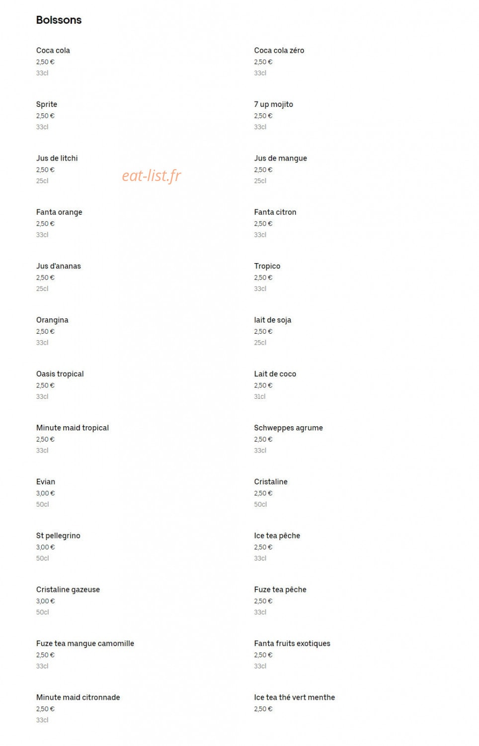 Chez Yi Yi — carte page 5