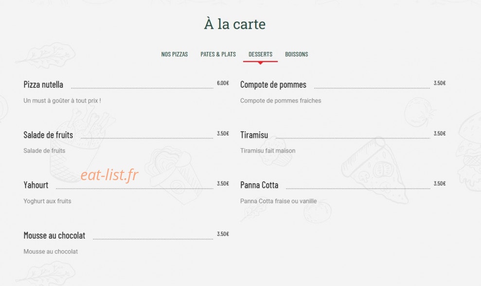 Dada trattoria — carte page 5