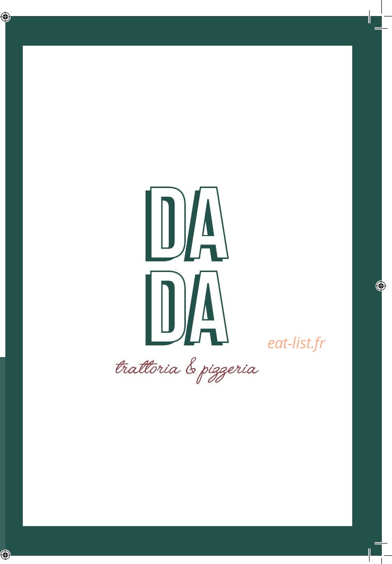 Dada trattoria — carte page 1
