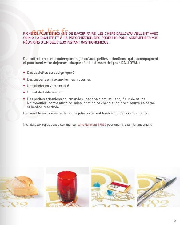 Dalloyau — carte page 17