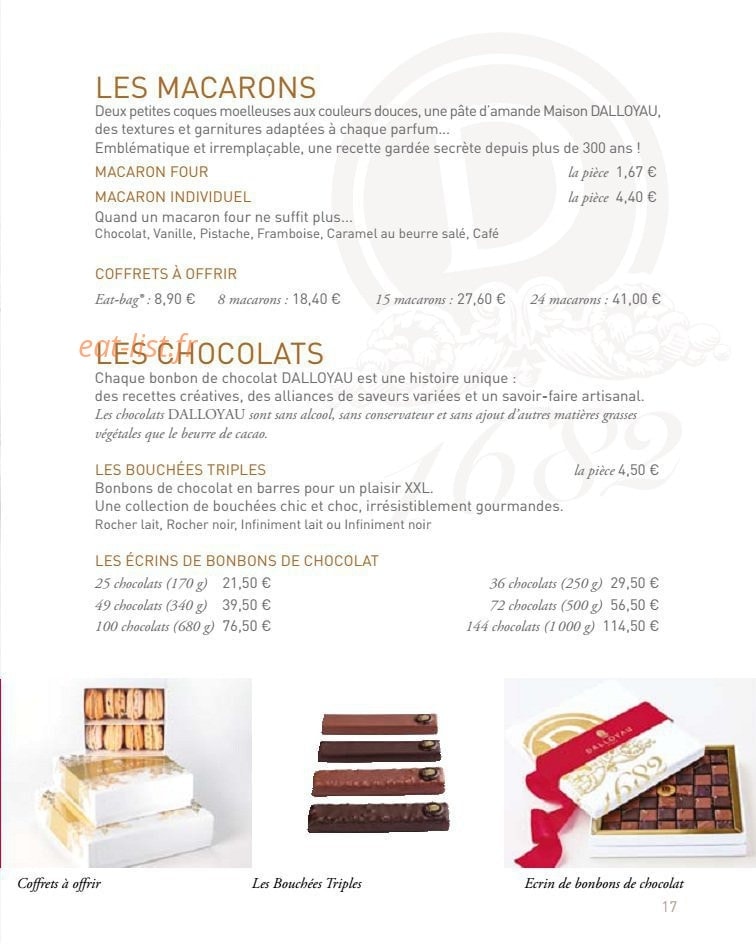 Dalloyau — carte page 9