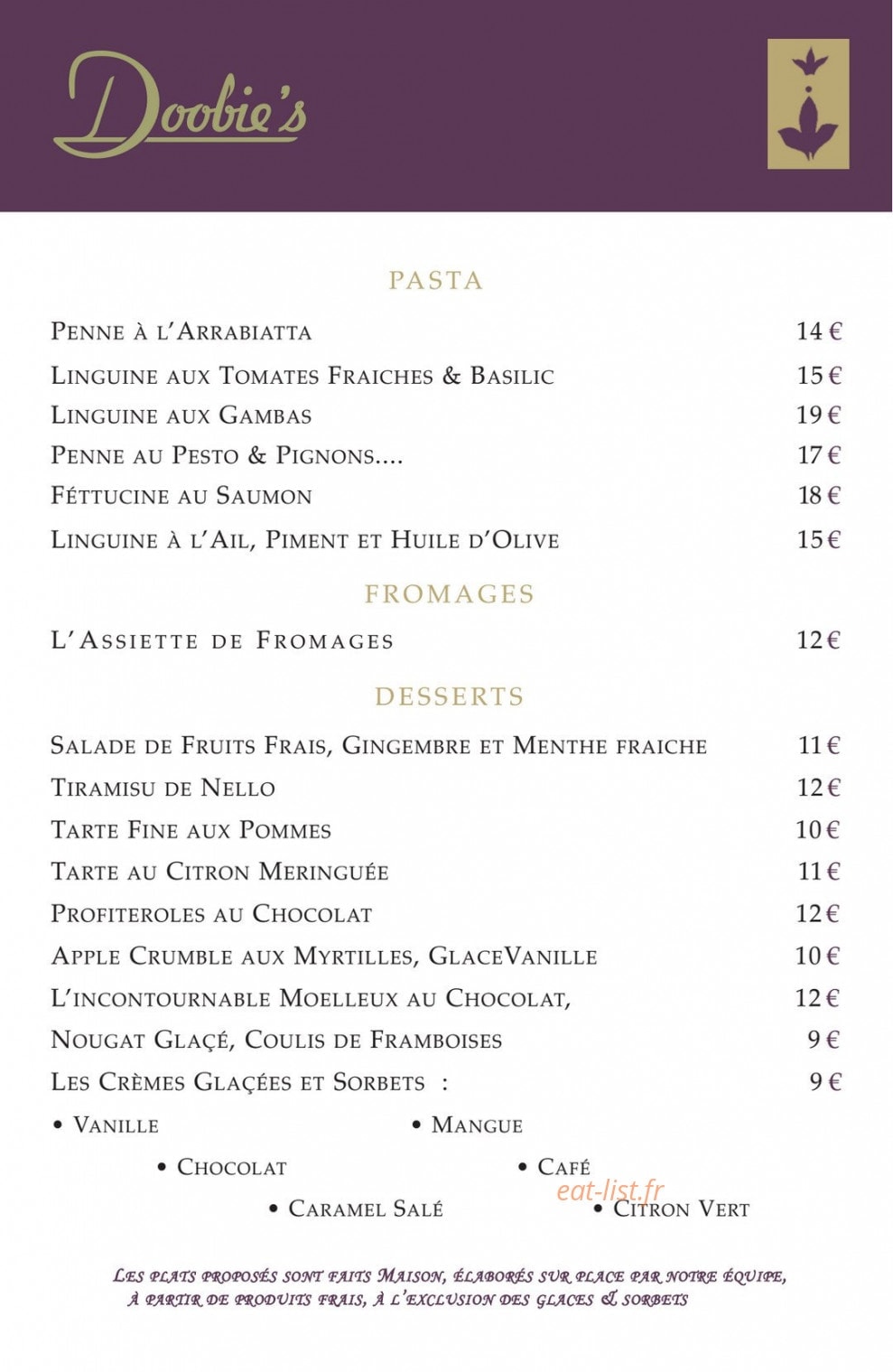 Doobie's — carte page 3