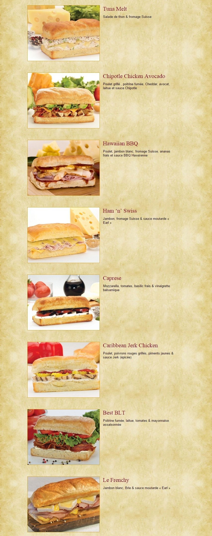 Earl of Sandwich — carte page 3