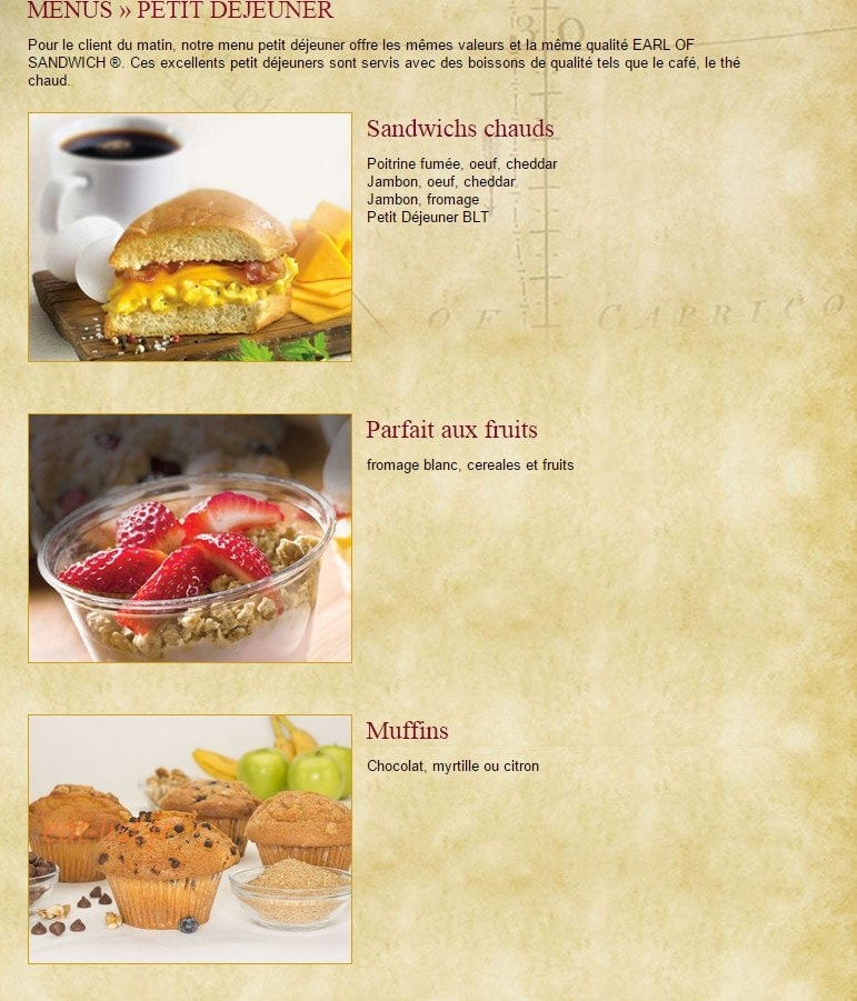 Earl of Sandwich — carte page 8