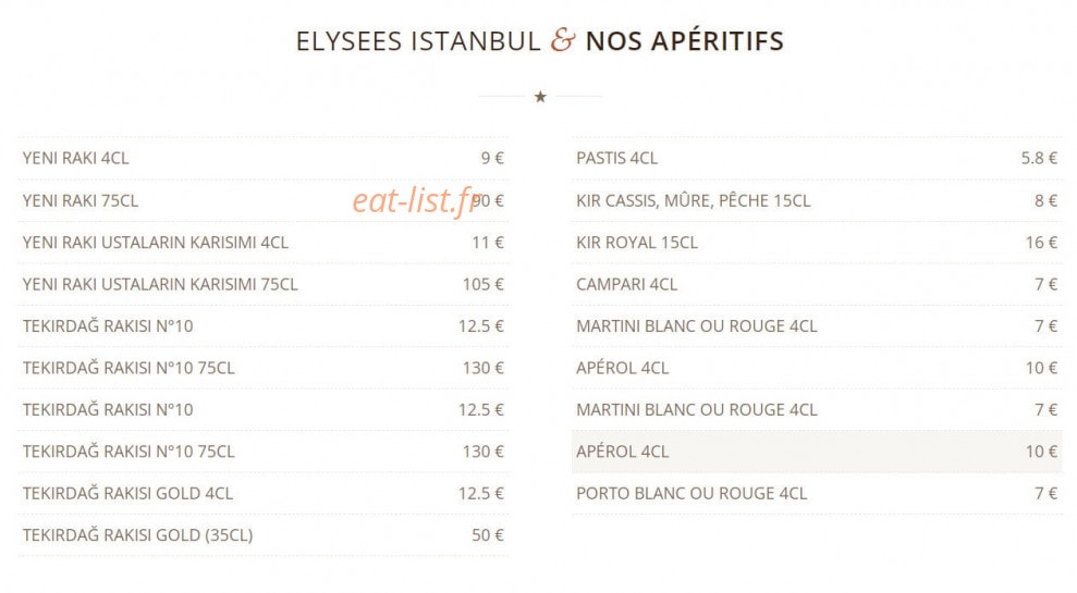 Élysées Istanbul — carte page 13