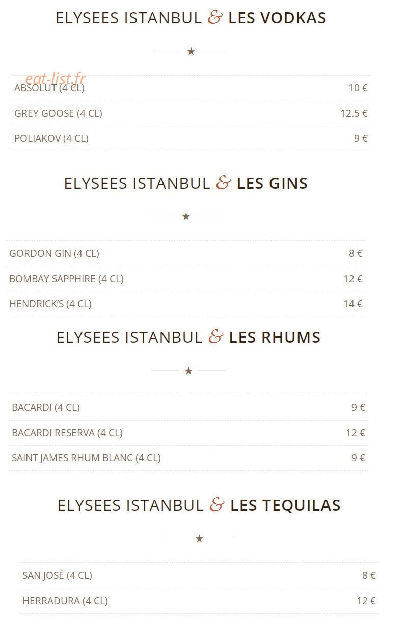 Élysées Istanbul — carte page 17