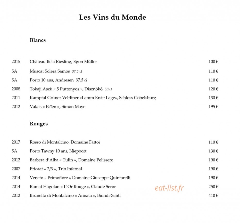 Epicure — carte page 14