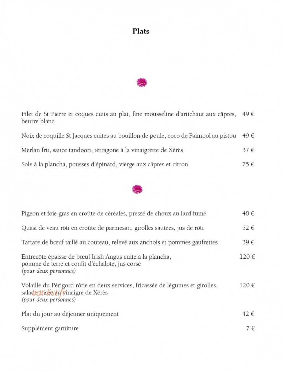 Epicure — carte page 4