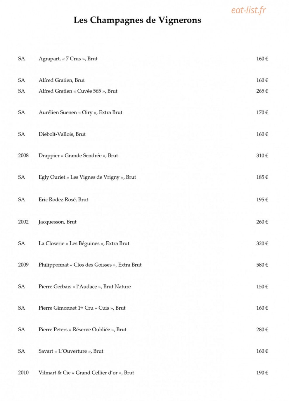 Epicure — carte page 21