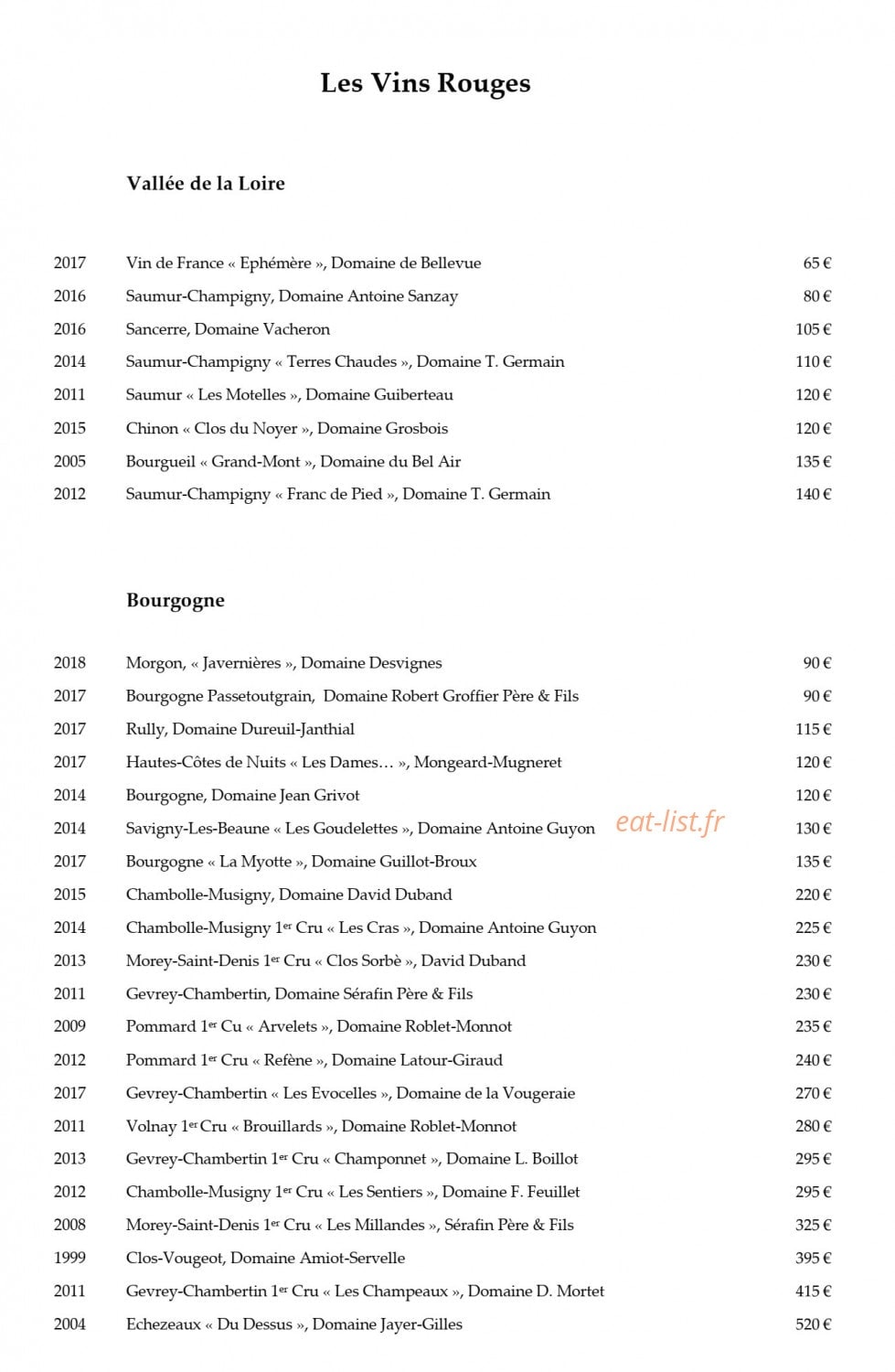Epicure — carte page 17