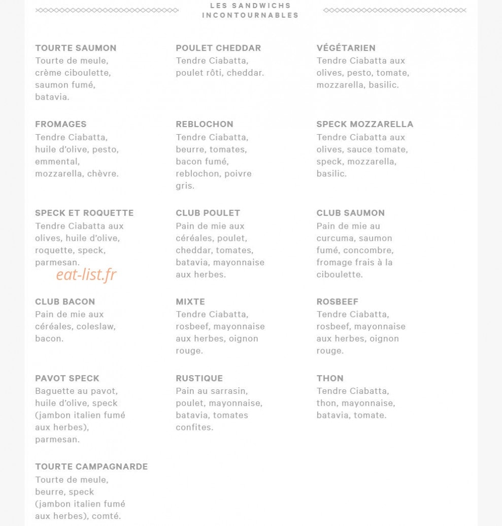 Eric kayser — carte page 1