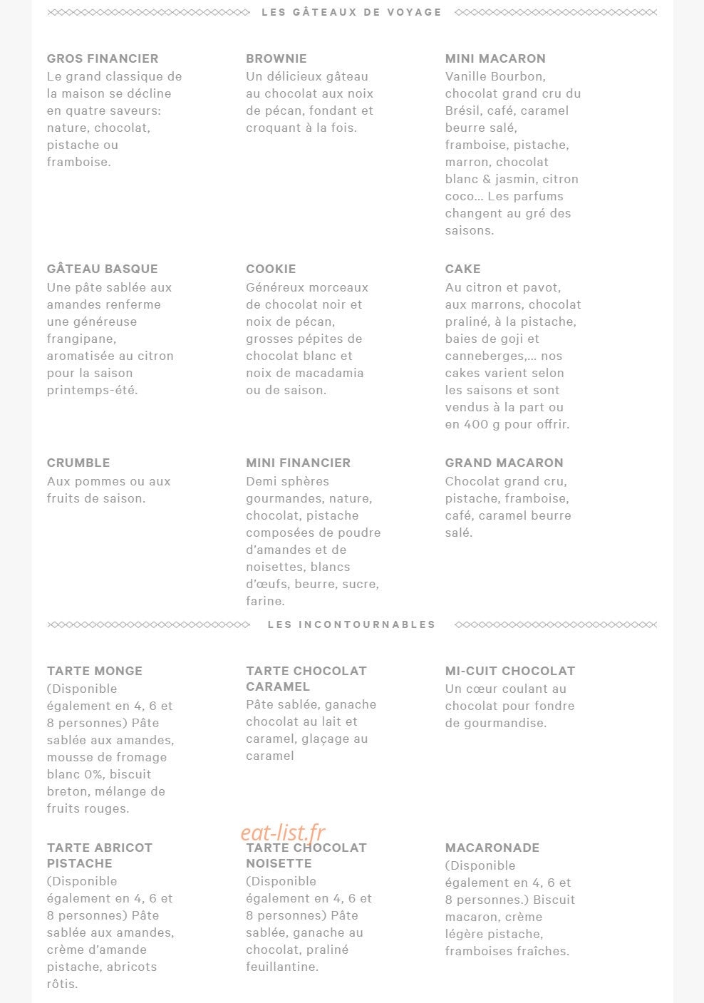 Eric kayser — carte page 7