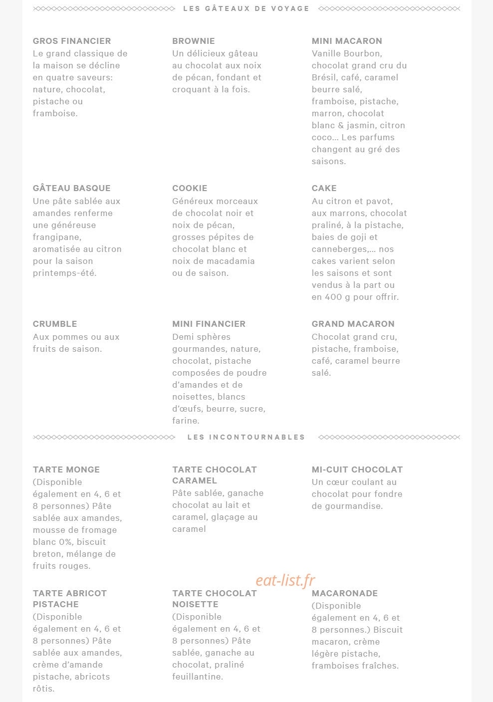 Eric kayser — carte page 7