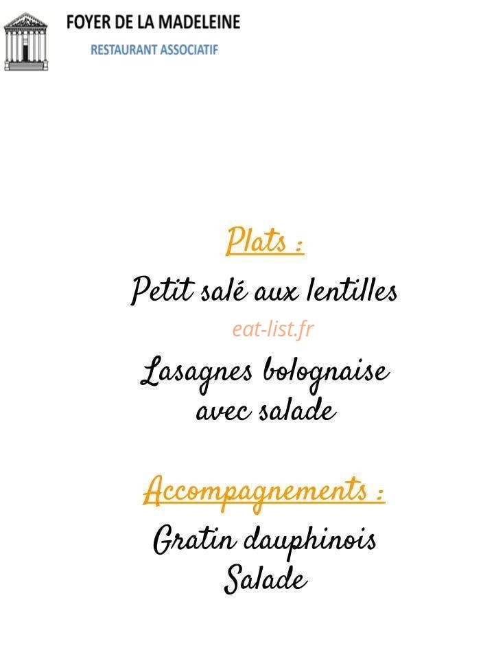 Foyer de la Madeleine — carte page 1