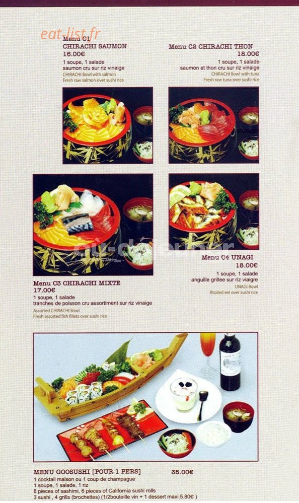 Goo Sushi — carte page 8