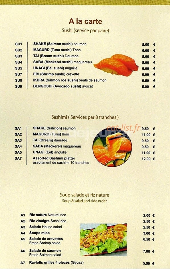 Goo Sushi — carte page 2