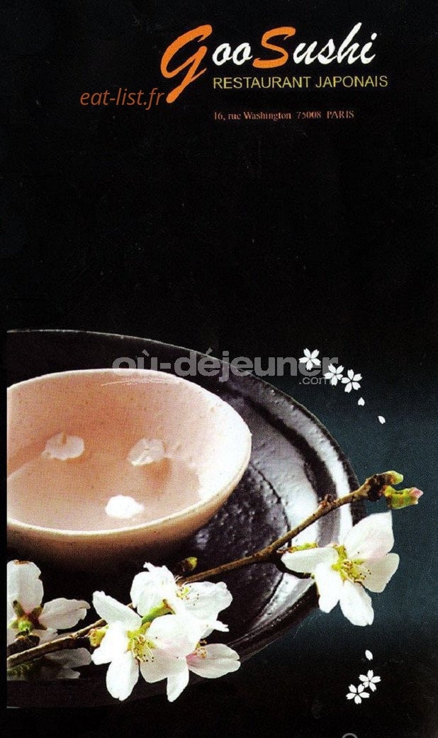 Goo Sushi — carte page 1