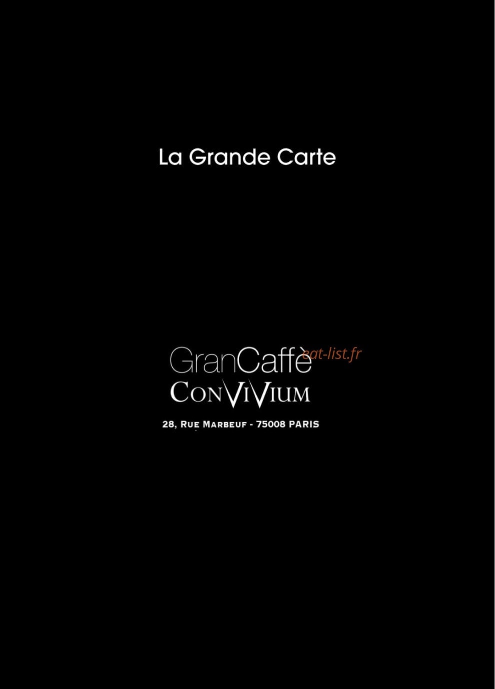 Gran caffe convivium — carte page 20