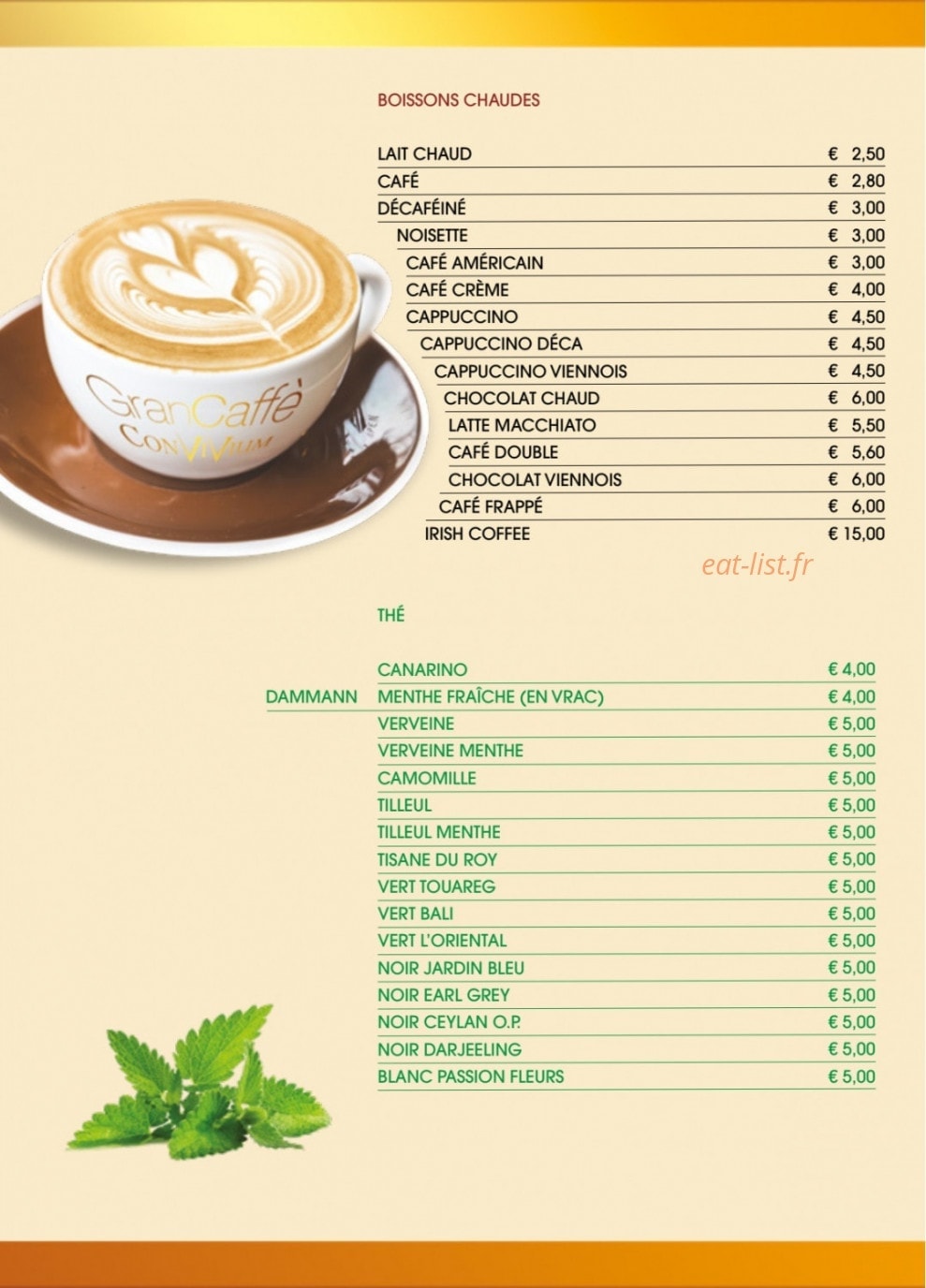 Gran caffe convivium — carte page 34