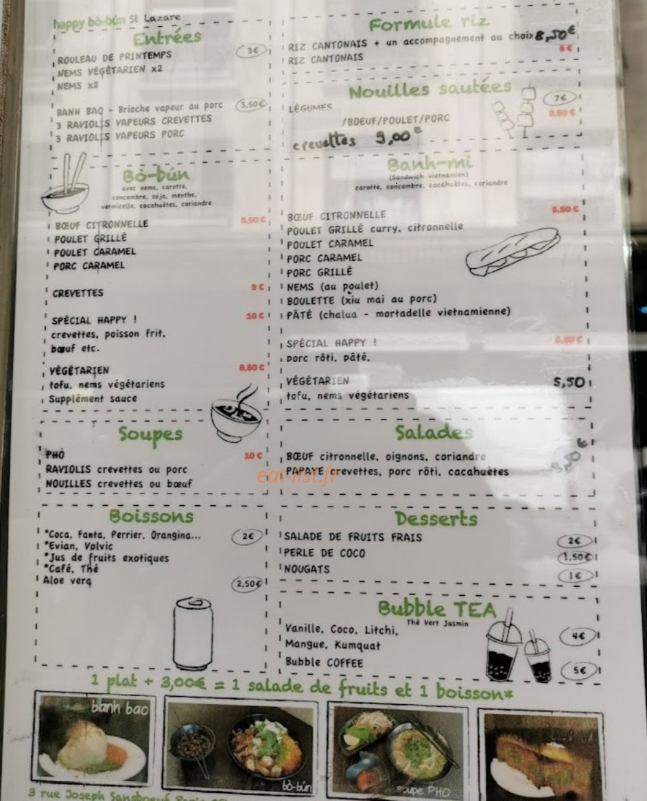 Happy bò-bún — carte page 1