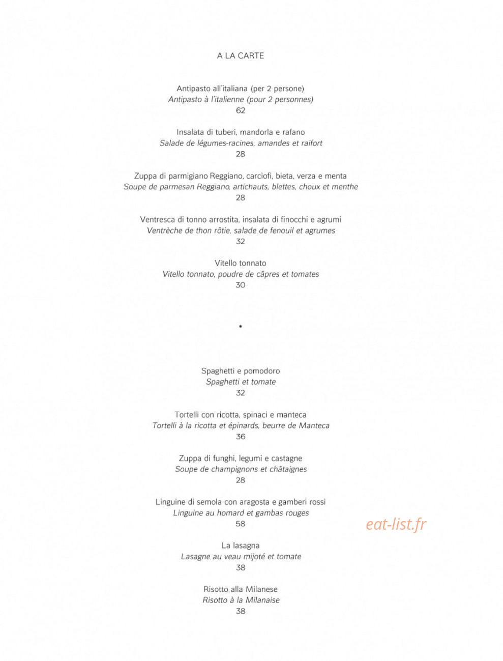 Il Ristorante — carte page 3