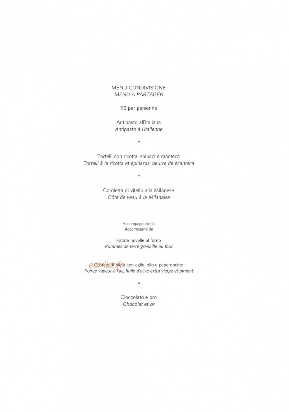 Il Ristorante — carte page 2