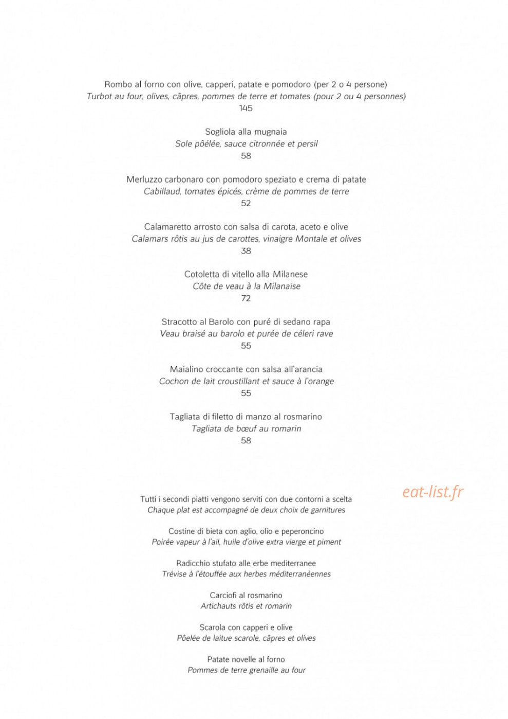 Il Ristorante — carte page 4