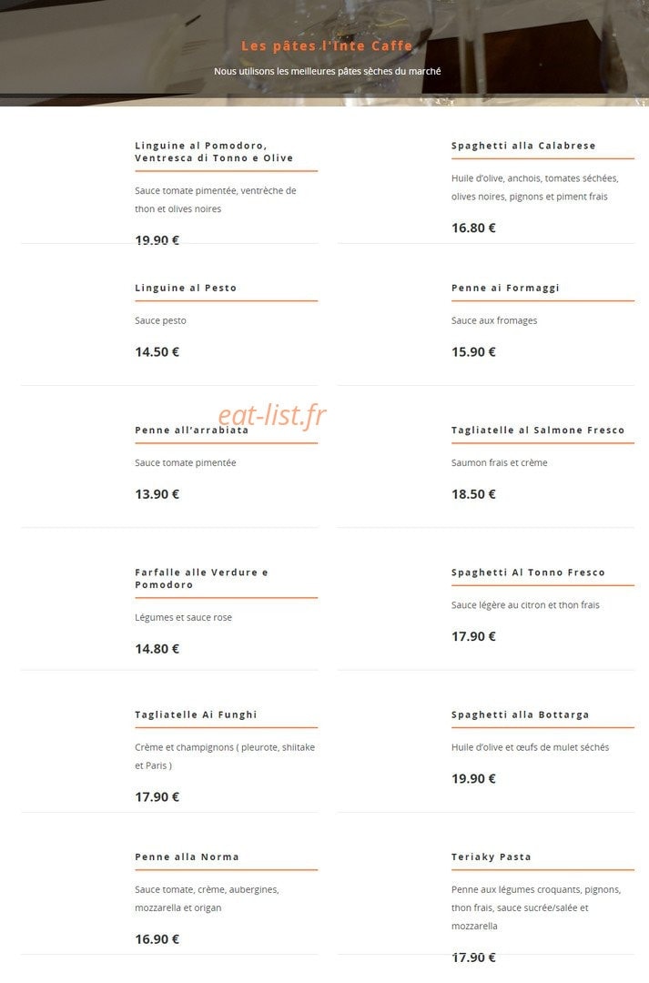 In'té caffe — carte page 6