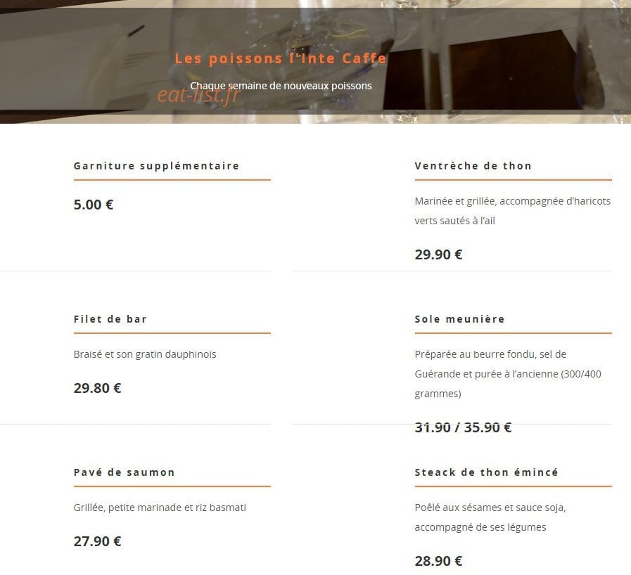 In'té caffe — carte page 4