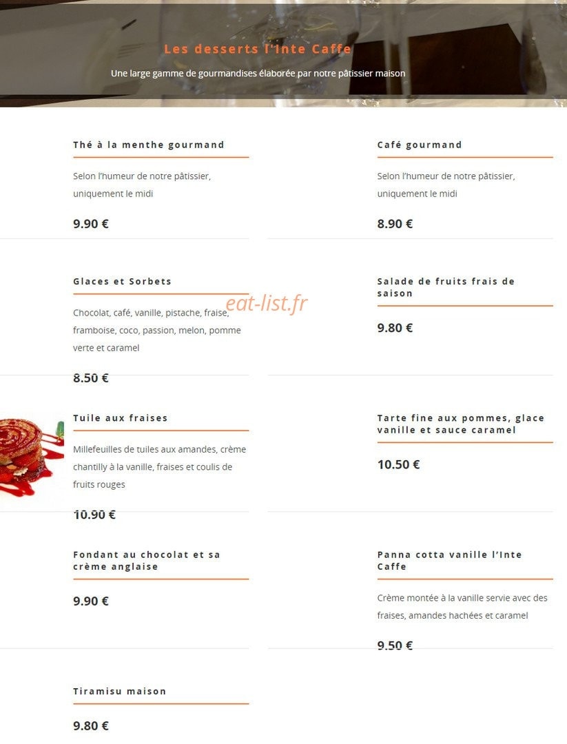 In'té caffe — carte page 8