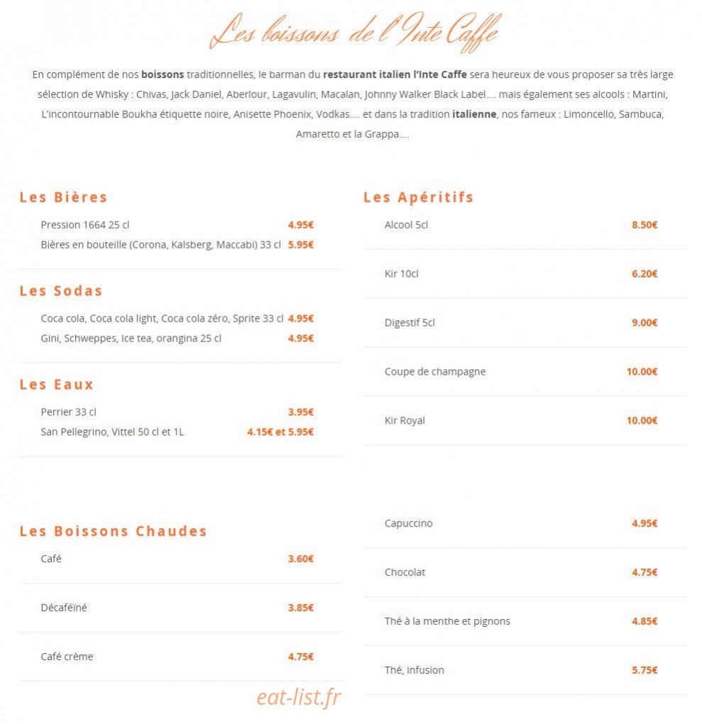 In'té caffe — carte page 9