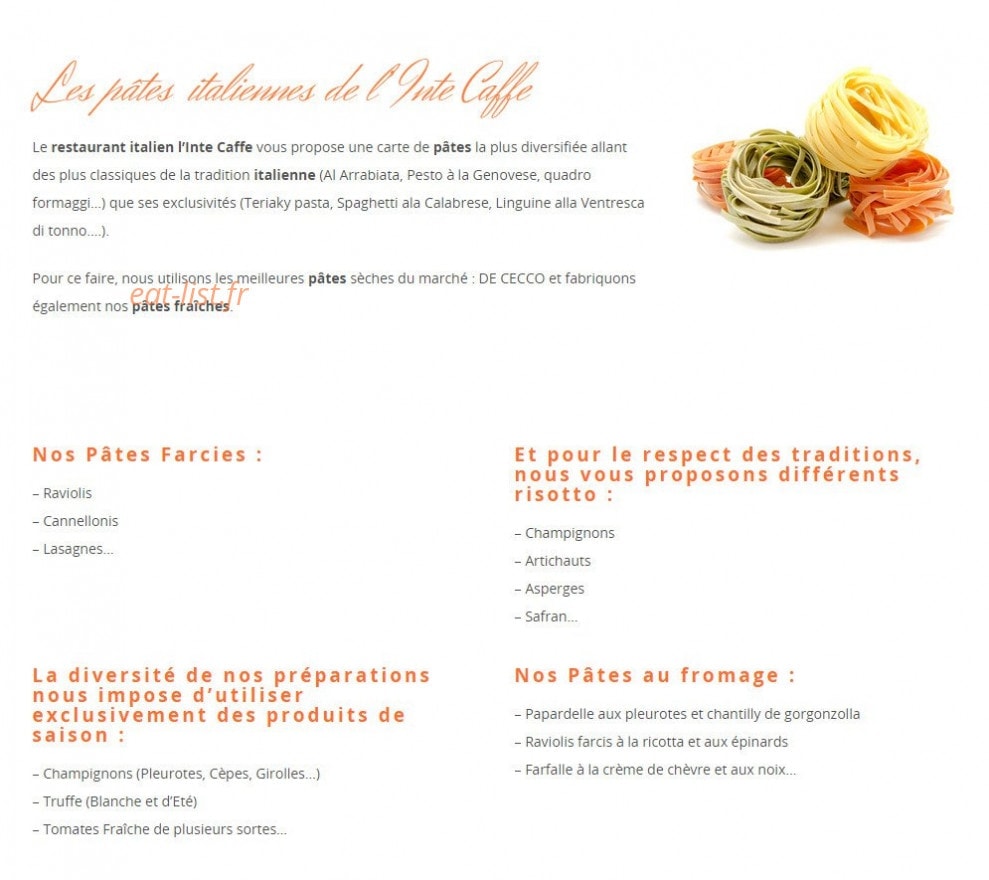In'té caffe — carte page 5