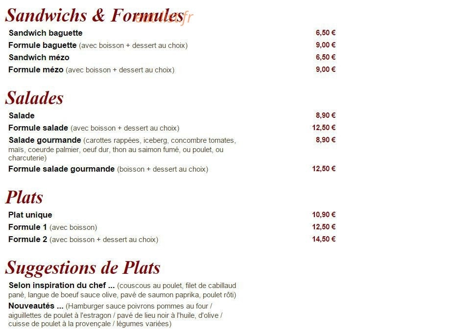 Instants Gourmands K — carte page 1