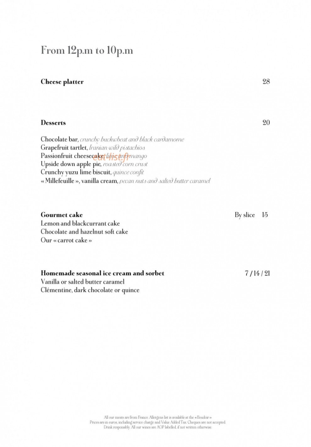 Jardin d'Hiver — carte page 10