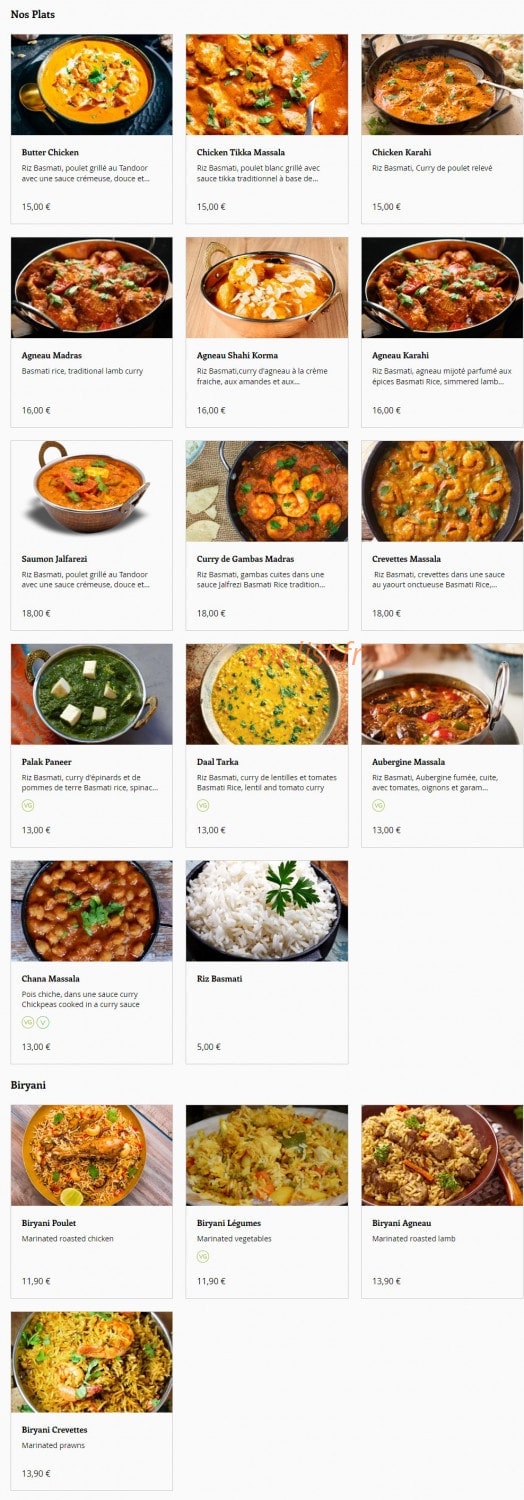 Kurry Up — carte page 2