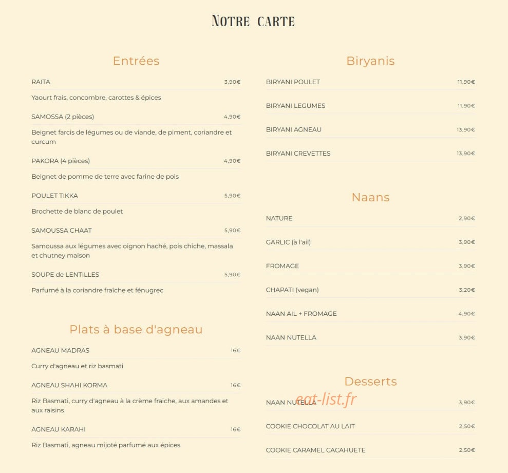 Kurry Up — carte page 1