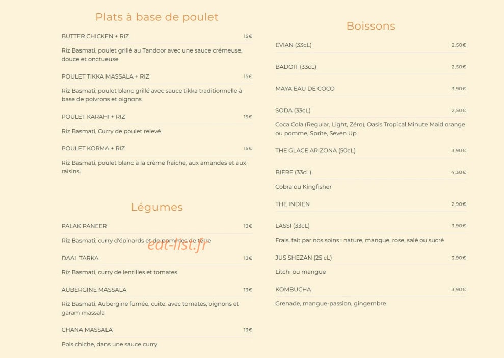 Kurry Up — carte page 2