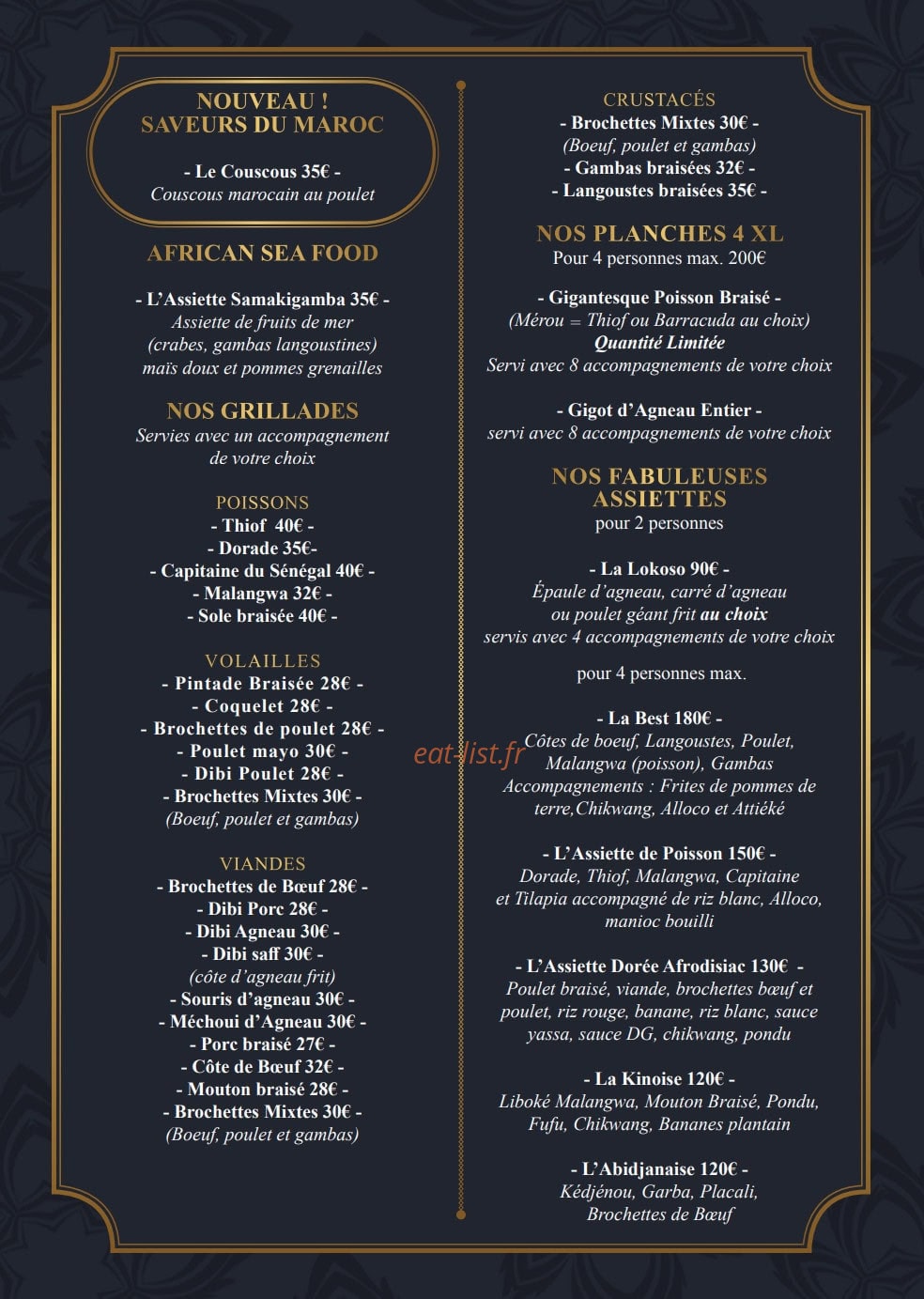 L'Afrodisiac — carte page 4