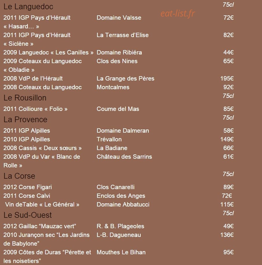 L'Arôme — carte page 13